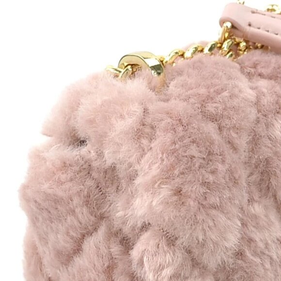 Auth Kate Spade Crossbody Shoulder Bag Pink Fur/Goldtone - Picture 7 of 12